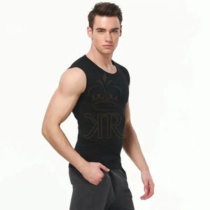 Débardeur de sport uni sans manches pour homme, débardeurs en coton d'été pour la remise en forme, logo personnalisé brodé, vêtements de sport - Product Image 2