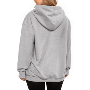 เสื้อสเวตเตอร์คอกลมผ้าฝ้ายธรรมดาไซส์ใหญ่พิเศษเสื้อฮู้ดสั่งตัด - Product Image 3