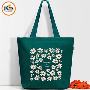 Sac fourre-tout en toile de coton moyen personnalisé avec impression couleur, fermeture éclair, écologique et réutilisable pour la vie quotidienne - Product Image 3