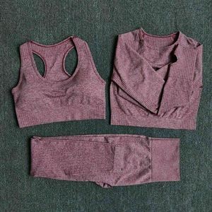 Marque privée Ensemble de yoga pour femmes 2 pièces Mode sportive Taille élastique Fitness Ensemble de yoga personnalisé Ensembles de yoga pour femmes fitness - Product Image 5