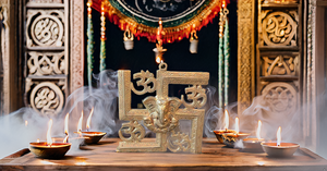 Latón hecho a mano Ganesha Idol estatua colgante de pared diseño Art Deco para puerta Interior o decoración de regalo - Product Image 5