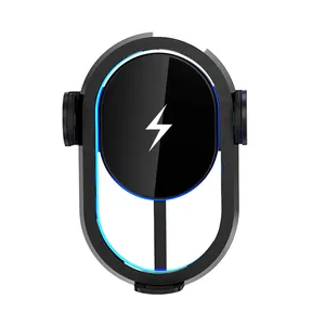 5W 10W 15W Vehicle Wireless Charger for Qi Phones with Three-point Gravity Automatic Induction Bracket Anti Shaking Bumping