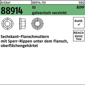 Hex Flange <b>Lock</b> Nut M10 200-Piece Pack with Locking Rib - Product Image 1