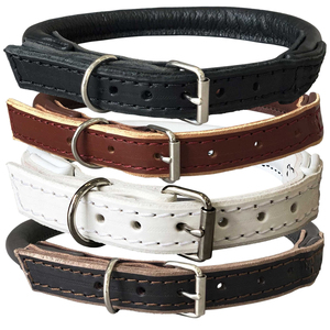 Collar personalizado enrollado hecho a medida Collar de perro con hebilla de cuero Collar ajustable cómodo para mascotas - Product Image 1