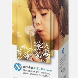 Listo para enviar: ¡Lo más vendido! Nuevo papel fotográfico y cartuchos H.P. Sprocket Studio 4x6, 80 hojas, 2 cartuchos - Product Image 1