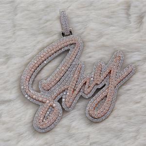 Colgante de diseño Hip Hop de plata 925 de lujo con Moissanite Diamond Iced Money Bag Bail Personalizable Party Jewelry Colgantes Charms - Product Image 1