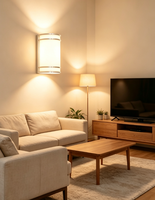 Applique murale LED HILUX R1 - CCT sélectionnable, intensité variable, finition nickel satiné, abat-jour en acrylique blanc, design contemporain, chambre à coucher, maison
