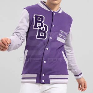 Chaqueta de invierno Varsity para hombre, abrigo con letras de estilo béisbol moderno, abrigo cálido de mezcla de algodón duradero para clima frío - Product Image 5