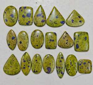 Vente en gros de cabochons d'atlantisite jaune naturel pierres précieuses lisses pour la fabrication de bijoux et la décoration de la maison hauteur de l'article 6mm - Product Image 3