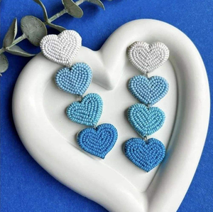 Boucles d'oreilles pendantes brodées de perles de rocaille, bijoux fantaisie faits main en Inde pour femmes et jeunes filles, multicolores, pour les fêtes - Product Image 1