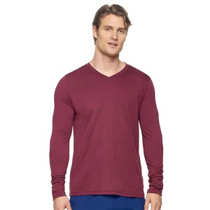 Camiseta de manga larga para hombre de poliéster 100%, camisetas transpirables de manga larga de algodón de bambú suave - Product Image 4