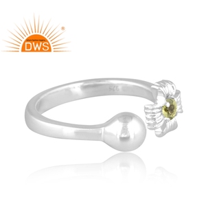 Best Quality Fine Sterling Silver Natural Peridot Gemstone <b>Adjustable</b> <b>Ring</b> Custom Jewelry for Women Gift for Her - Product Image 2