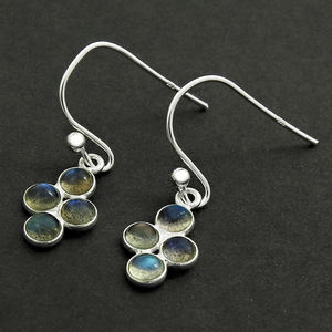 ต่างหู925ออกแบบคลาสสิกเงินสเตอร์ลิงพร้อมอัญมณีเงินลาบราดอไรต์ธรรมชาติผู้ผลิตขายส่ง - Product Image 4