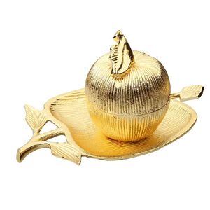 Bol de service de nourriture de forme ronde enduit de noir et d'or pour l'utilisation de vaisselle ENSEMBLE de 2 bol de chocolat en aluminium fait main pour l'usage de service - Product Image 3