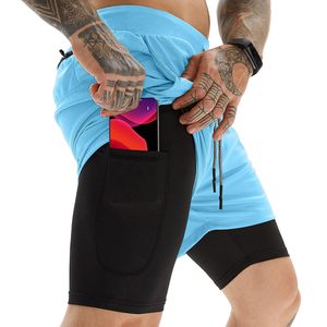 Vêtements 2 en 1 pantalon Double couche Sport personnalisé 2-en-1 short en maille Joggers Fitness athlétique entraînement gym Shorts pour hommes - Product Image 1