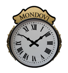 Orologio da Esterno Italiano Personalizzato a Singola Faccia con Quadrante Illuminato, Testata Decorativa e Orologio Master Sincronizzato - Product Image 1