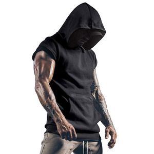 men <b>sleeveless</b> pull over <b>hoodies</b> custom logo Black Color Men's <b>Hoodies</b> High Quality New Styles Soft Comfortable <b>Hoodies</b> - Product Image 1