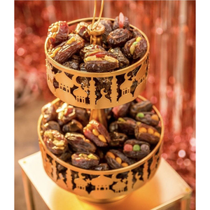 Ramadan Moon And Star Designer Postre Display Ramadan Celebration Bandeja Bandejas de metal de cobre para proveedores mayoristas - Product Image 6