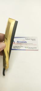 Maquinilla de afeitar profesional recta al por mayor, herramienta de barbero manual sostenible con logotipo personalizado, hoja deslizante de oro negro para uso facial y corporal - Product Image 6