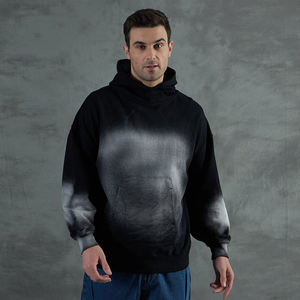 Sweats à capuche Streetwear de haute qualité personnalisé Vintage lavage à l'acide soleil fané 450Gsm sweat à capuche recadrée en détresse broderie Patch OEM - Product Image 5