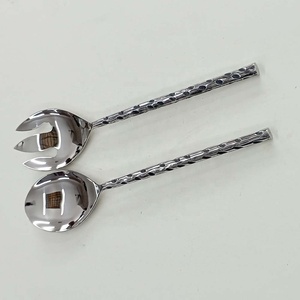 Juego de cubiertos de nuevo diseño, nuevos cubiertos de Metal, cuchara y tenedor, mango de diseño de corte láser redondo, juego moderno para servidor de ensalada - Product Image 1