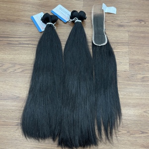 EXTENSIONES DE CABELLO HUMANO DE LA MEJOR CALIDAD, Textura Natural Lisa, Color Negro Natural, Trama Doble a Máquina, Alta Calidad - Product Image 4