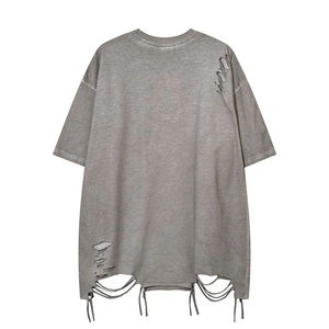 Camisetas personalizables para hombre con efecto desgastado, 100% algodón, estilo urbano, impresión personalizada, todos los colores disponibles, camisetas con efecto desgastado. - Product Image 2