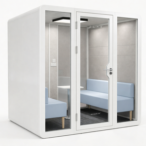 Cabine de travail en aluminium pour 6 personnes, espace de travail privé, cabine insonorisée, cabine de réunion, cabine téléphonique - Product Image 3