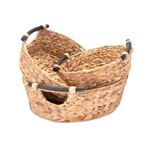 Wholesale Woven Water Hyacinth <b>Storage</b> <b>Basket</b> with Handles Gift <b>Basket</b> <b>Storage</b> Container for Home from Vietnam - Product Image 3