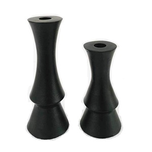 Français large côtelé noir fini bougeoir Vintage bougeoirs pour Patio dîner Table ornements décor à la maison - Product Image 3