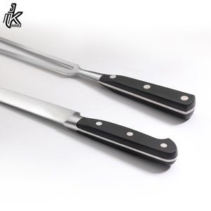 Ensemble de couteaux de barbecue en acier inoxydable 2 pièces avec manche en bois, couteau de camping et de cuisine, écologique, personnalisable OEM - Product Image 4