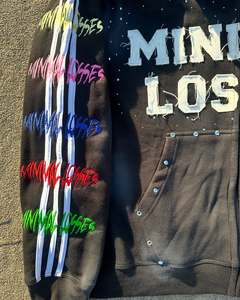 Custom Heavyweight Applique Patch Vintage Stone <b>Washed</b> Distressed <b>Tech</b> Fleece Rhinestone Hoodies for Men - Product Image 3