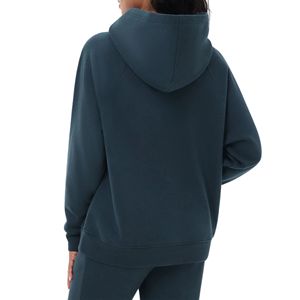 Sweat-shirt à capuche pour femme en molleton français, lourd, écologique, délavé à l'acide, avec logo personnalisé, pull uni, vente en gros - Product Image 3