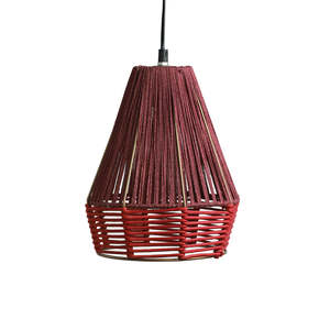 Lámpara colgante piramidal moderna roja tejida a mano ecológica de 11 pulgadas para decoración del hogar ocasiones Diwali - Product Image 3