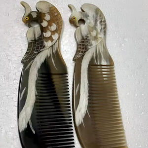 Peigne en corne de boeuf naturel Peigne en corne de buffle de poche à petite poignée Peigne de massage pour soins capillaires pour taille personnalisée et agate à bas prix - Product Image 1