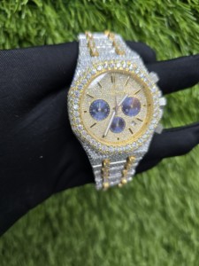 Montre de luxe pour homme en acier inoxydable avec moissanite, logo personnalisé, diamant, marque privée, personnalisée, mécanique, fournisseur direct d'usine - Product Image 5