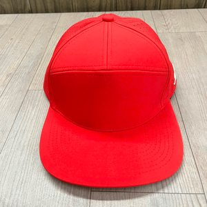 <b>Red</b> 6-Panel Snapback Cap Solid Color Mesh Breathable Unisex Casual Hat for Adults Spring Summer Outdoor Wear Baseball Cap - Product Image 2