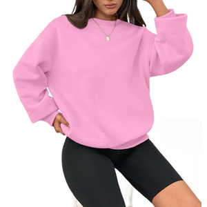 Nouveau design, sweat-shirts pour femmes en hiver, uni, ample, pull-over surdimensionné, sweat-shirt à col rond pour femmes, sweat-shirts pour femmes - Product Image 4