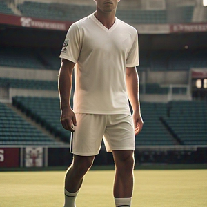 Uniforme de football à col en V personnalisé 100% polyester ensemble de maillots et shorts à manches courtes pour hommes maillot de football en maille à séchage rapide - Product Image 5