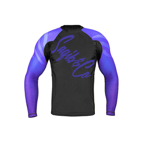 เสื้อรัดรูปแขนยาวสีม่วงสำหรับผู้ชายชุดออกกำลังกาย BJJ - Product Image 6