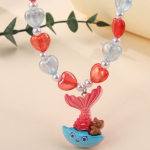 ชุดเครื่องประดับสร้อยคอและกำไลข้อมือรูปหมีและปลาสำหรับเด็กผู้หญิง ชุดเจ้าหญิงสำหรับแต่งตัวเล่นบทบาทสมมติ ของขวัญสำหรับงานปาร์ตี้ ของชำร่วยงานปาร์ตี้ - Product Image 6