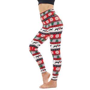 กางเกงกีฬาเอวสูงเอวสูงของผู้หญิงกางเกงคริสต์มาสเอวสูงระบายอากาศได้สำหรับฤดูใบไม้ร่วงและฤดูหนาว2025ออกแบบโลโก้ได้ตามต้องการ - Product Image 6