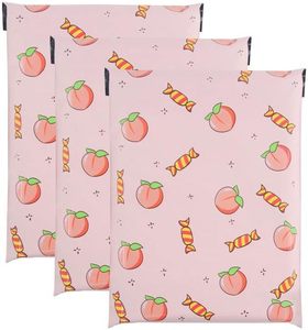 Sacs Polymailer 25x33cm Auto-adhésifs Imperméables Résistants aux Déchirures Durables 2.3M Design Pêche Bonbon Sucré - Product Image 1