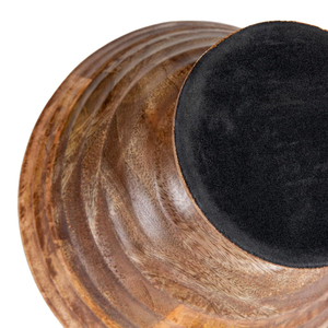 ชามทรงแหวนทำจากไม้มะม่วงมีสไตล์ทำด้วยมือใช้งานได้หลากหลายสำหรับสลัดปาร์ตี้ของว่างพร้อมฐานขัดเงาที่แข็งแรง - Product Image 3