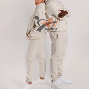 Logo d'impression personnalisé de haute qualité hommes et femmes pull survêtement matériau personnalisé flexible unisexe survêtement - Product Image 2