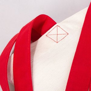 Custom Cotton Tote Bag with Red Handles 16 14 (40 35 Cm) Solid Red <b>Color</b> - Product Image 4