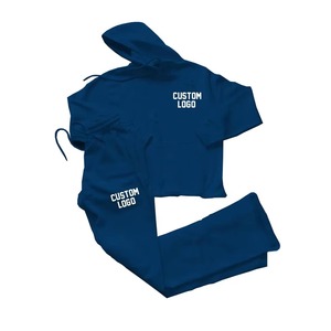 Unisex Winter Tracksuit Solid Color Cotton-Poly <b>Sweat</b> <b>Suit</b> with Custom Embroidered Logo | Everyday Streetwear Comfort - Product Image 1