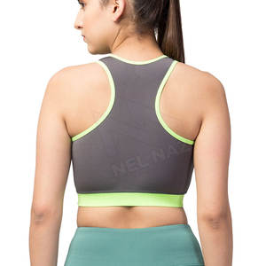 Soutien-gorge de sport de yoga sans couture à soutien élevé pour femmes vêtements d'entraînement taille haute de haute qualité-léger respirant gris - Product Image 2
