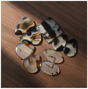 Vente en gros de pierres précieuses en agate de Montana naturelle, forme de paire, cabochon facetté, blanc et bleu, pierres précieuses en vrac pour la fabrication de bijoux fantaisie de haute qualité - Product Image 2