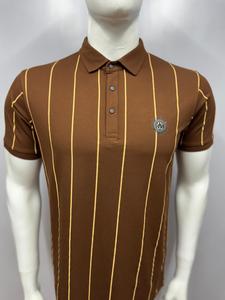 Getzo Hommes Casual 100% Coton pour Polo T-Shirt Tissu tricoté Col à rayures verticales avec logo brodé - Product Image 6